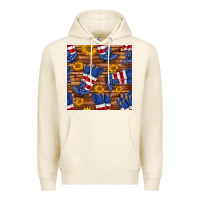 Tofu america western boots and sunflower seamless pattern Premium Hoodie - BundleAndBundleShop
