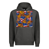 Charcoal Heather america western boots and sunflower seamless pattern Premium Hoodie - BundleAndBundleShop