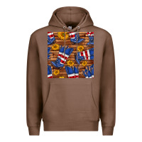 Chestnut america western boots and sunflower seamless pattern Premium Hoodie - BundleAndBundleShop