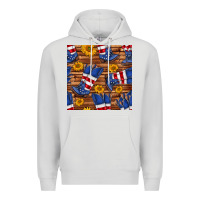 Dove Grey america western boots and sunflower seamless pattern Premium Hoodie - BundleAndBundleShop