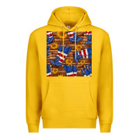 Lemon america western boots and sunflower seamless pattern Premium Hoodie - BundleAndBundleShop
