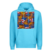 America Western Boots And Sunflower Seamless Pattern Premium Hoodie | Teevron