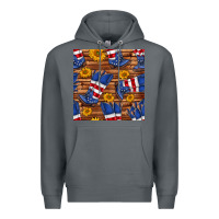 Rock america western boots and sunflower seamless pattern Premium Hoodie - BundleAndBundleShop