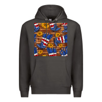 Smoke america western boots and sunflower seamless pattern Premium Hoodie - BundleAndBundleShop