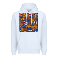 White america western boots and sunflower seamless pattern Premium Hoodie - BundleAndBundleShop