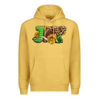 Antique Gold joy with football ball and sunflower ado Premium Hoodie - AdoDesignShop