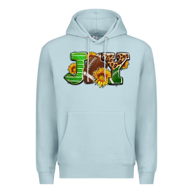 Joy With Football Ball And Sunflower Ado Premium Hoodie by AdoDesignShop | Teevron