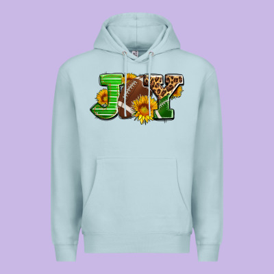 Joy With Football Ball And Sunflower Ado Premium Hoodie Designed By Adodesignshop