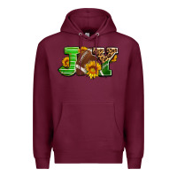 Burgundy joy with football ball and sunflower ado Premium Hoodie - AdoDesignShop