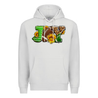 Dove Grey joy with football ball and sunflower ado Premium Hoodie - AdoDesignShop
