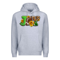 Heather Grey joy with football ball and sunflower ado Premium Hoodie - AdoDesignShop