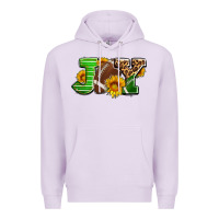 Lilac joy with football ball and sunflower ado Premium Hoodie - AdoDesignShop