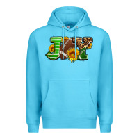 Ocean Blue joy with football ball and sunflower ado Premium Hoodie - AdoDesignShop