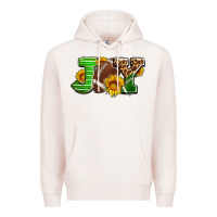 Pale Pink joy with football ball and sunflower ado Premium Hoodie - AdoDesignShop