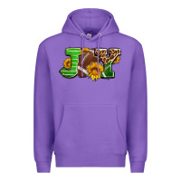Purple joy with football ball and sunflower ado Premium Hoodie - AdoDesignShop