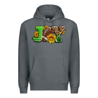 Rock joy with football ball and sunflower ado Premium Hoodie - AdoDesignShop