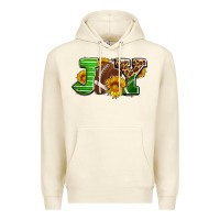Sandshell joy with football ball and sunflower ado Premium Hoodie - AdoDesignShop