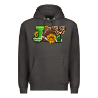 Smoke joy with football ball and sunflower ado Premium Hoodie - AdoDesignShop