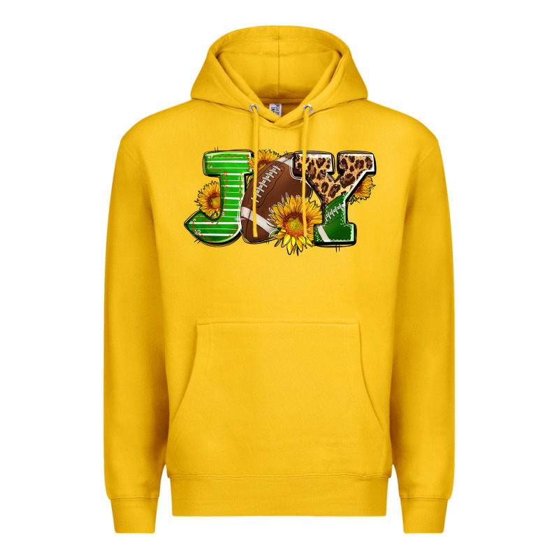 Joy With Football Ball And Sunflower Ado Premium Hoodie by AdoDesignShop | Teevron