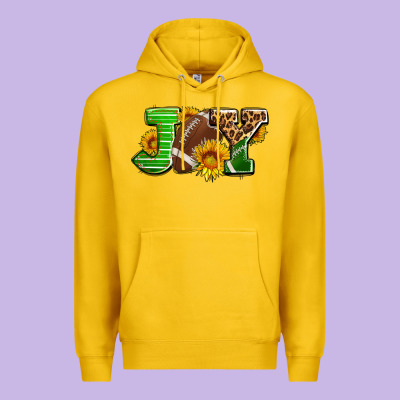 Joy With Football Ball And Sunflower Ado Premium Hoodie Designed By Adodesignshop