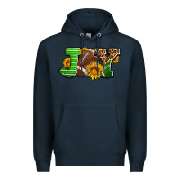 Navy joy with football ball and sunflower ado Premium Hoodie - AdoDesignShop