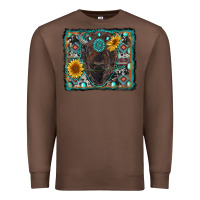 Chestnut american bison wıth sunflower and gemstone Premium Sweatshirt - RanaPortraitStore