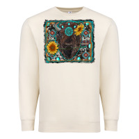 Sandshell american bison wıth sunflower and gemstone Premium Sweatshirt - RanaPortraitStore