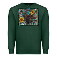 Sports Green american bison wıth sunflower and gemstone Premium Sweatshirt - RanaPortraitStore