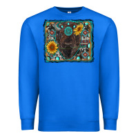 True Royal american bison wıth sunflower and gemstone Premium Sweatshirt - RanaPortraitStore