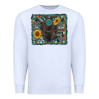 White american bison wıth sunflower and gemstone Premium Sweatshirt - RanaPortraitStore