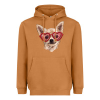 Meerkat Chihuahua dog with love glasses Heavyweight Hoodie - RanaPortraitStore