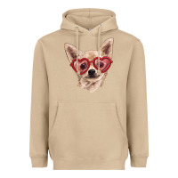 Mushroom Chihuahua dog with love glasses Heavyweight Hoodie - RanaPortraitStore