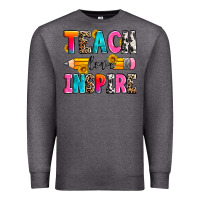 Charcoal Heather teach love inspire Premium Sweatshirt - Zillion Design Studio