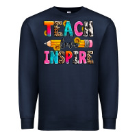Navy teach love inspire Premium Sweatshirt - Zillion Design Studio