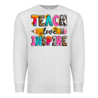 Oatmeal Heather teach love inspire Premium Sweatshirt - Zillion Design Studio