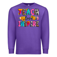 Purple teach love inspire Premium Sweatshirt - Zillion Design Studio