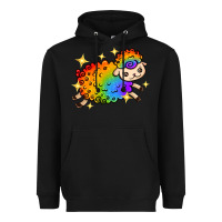 Black rainbow sheep with star Heavyweight Hoodie - texasbilliewilder