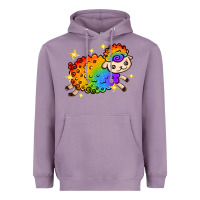Lavender rainbow sheep with star Heavyweight Hoodie - texasbilliewilder