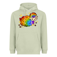 Matcha rainbow sheep with star Heavyweight Hoodie - texasbilliewilder