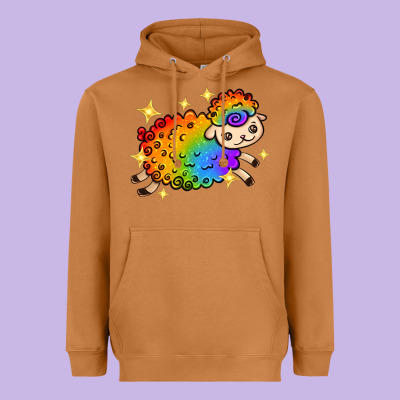 Heavyweight Hoodie rainbow sheep with star