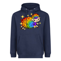 Navy rainbow sheep with star Heavyweight Hoodie - texasbilliewilder