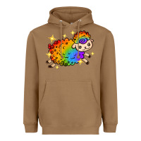 Toasted Coconut rainbow sheep with star Heavyweight Hoodie - texasbilliewilder