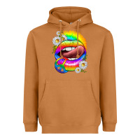 Meerkat rainbow lips with daisies Heavyweight Hoodie - texasbilliewilder
