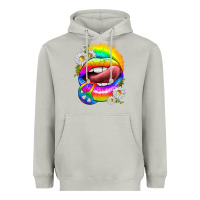 Moon Dust rainbow lips with daisies Heavyweight Hoodie - texasbilliewilder