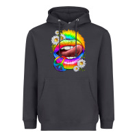 Smoke rainbow lips with daisies Heavyweight Hoodie - texasbilliewilder