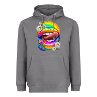 Storm rainbow lips with daisies Heavyweight Hoodie - texasbilliewilder