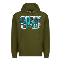 Army Green cozy season with snowman ado Premium Hoodie - AdoDesignShop