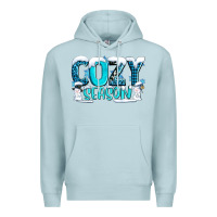 Blue Mist cozy season with snowman ado Premium Hoodie - AdoDesignShop