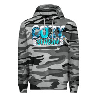 Slate Camo cozy season with snowman ado Premium Hoodie - AdoDesignShop