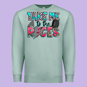 Take Me To The Races Premium Sweatshirt Designed By Zillion Design Studio